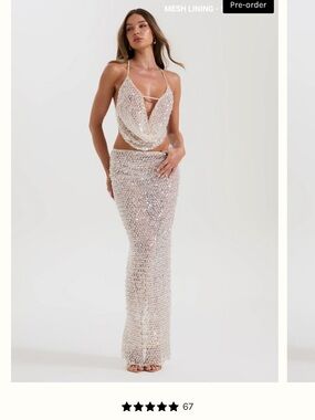 Sydney Lane Crystal Quartz Maxi Skirt - Semi Sheer